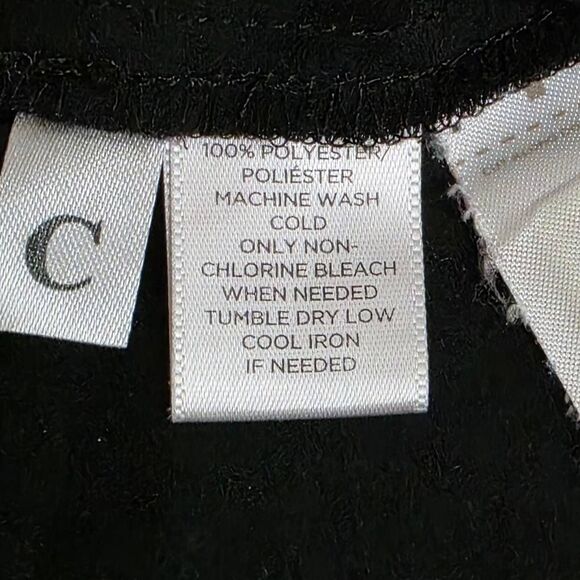 Loft Black Jacquard Long Sleeve Blouse Size M - Picture 5 of 7